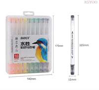 BK 12/18/24/36Colors Water-based Double-headed Sketch Marker Set For Student Stationery Writing Drawing Design Art Supplies