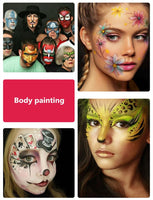 Body painting pigment 12-color set, oily, waterproof, face painting paint, portable Halloween cos clown makeup paint