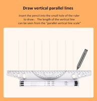 30cm multifunctional drawing ruler parallel ruler student architect design drawing angle balance ruler school supplies