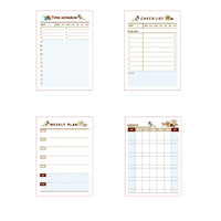 Cute Floral Weekly Monthly Work Planner Time Daily Schedule Agenda Desk Memo Pad Notepad Sticky Note Marker Flags Sticker