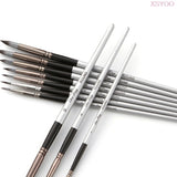 10Pcs Nylon Watercolor Painting Brush Grey Rod Paint Brushes Set Miniatures Painting Kit For Students Stationery Art Supplies