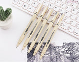 BAOKE 5pcs/set Micron Needle Drafing Pen Waterproof drawing Pen 005 01 03 05 07 Art Markers for Sketch design sketch sign