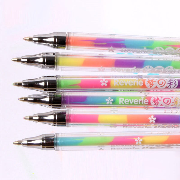 Cute 6 Colors Highlighter Pen Stationery Design Ink Fluorescent Pens –  AOOKMIYA