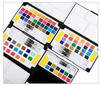 Solid watercolor paint set 12/18/24/36 color portable with palette for beginners hand-painted sketching art supplies