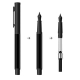 NEW Fountain Pen With Luxury Set 0.5mm Black F Nib Converter Pen Steel Ink Pens Simple Business Signing Pen Writing Pens