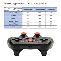 AOOKGAME  Wireless Bluetooth 3.0 Game Controller Terios T3/X3 For PS3/Android Smartphone Tablet PC With TV Box Holder T3+ Remote Gamepad