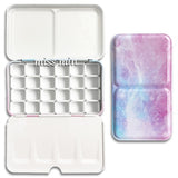 Starry Watercolor/Oil/ Acrylic Paints Tins Box Empty Palette Painting Storage Paint Tray Box with Half Pans For Art Supplies