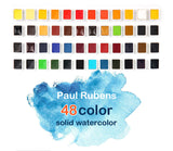 Rubens Professional Solid Watercolor Paint Set 12/24/48 Color Fresh Style Portable Palette Pink Metal Box Art Supplies