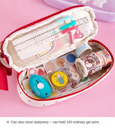 Girl heart cute pencil case simple large capacity multifunctional double layer student stationery cute school supplies