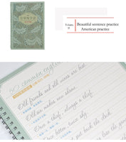 2pcs English Copybook Exercise Book 1pen Practice Circular Font Hard Pen English Calligraphy Word Stickers Word Reuse