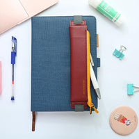 Mini 6 Colors Pu Leather Pencil Bag Elastic Buckle Pencil Case Easy Carrying Pen Bag For Book Notebook Students Art Supplies