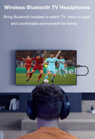 Bluetooth TV Headset, HiFi bluetooth Headphone Deep Bass Wireless TV Headphone with Transmitter Stick For TV Computer Phone