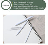 3/6Pcs Sketch Paper Set Rubber Double Head Dedicated Pastel Charcoal Paper Sketch Drawing Art Painting Supplies White Pen