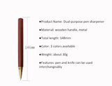 Pen-style hand-carved knife stickers hand account paper knife wooden handle small knife tip pen knife dual-use gel pen