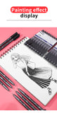 STA 9Pcs/Set Tip Fine Liner Art Marker Drawing Pen Fade Proof Micron Black Sketch Water Marker Pen for Manga Office School Set