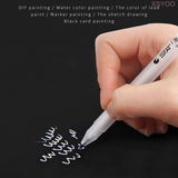 5Pcs 1.0MM White Highlight Pen Student Sketch Drawing Graffiti Art Markers Comic Design Hook Liner Pen Stationery Art Supplies