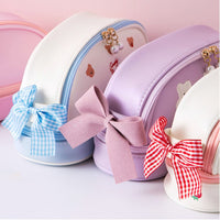 Girl heart cute pencil case simple large capacity multifunctional double layer student stationery cute school supplies