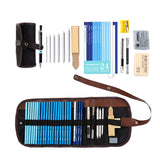 38pcs Professional Sketch Pencil Set Professional Sketching Drawing Kit Wood Pencil Pencil Bags For School Students Art Supplies