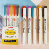 5Pcs/Set Zebra Mildliner Pen Mild Liner Double Headed Highlight Pen Drawing Marker Pens Scribble Stationery