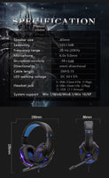 Professional Led Light Gamer Headset for Computer PS4 PS5 Fifa 21 Gaming Headphones Bass Stereo PC Wired Headset With Mic Gifts