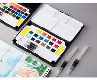 Solid watercolor paint set 12/18/24/36 color portable with palette for beginners hand-painted sketching art supplies