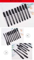 KNOW 9Pcs/Set Black Pigment Liner Neelde Water-proof Drawing Pen Pigma Micron Sunproof Marker for Sketch Drawing