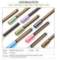 STA 2MM Metallic Marker Pen Permanent Art Marker Pen DIY Scrapbooking Crafts Paint For Stationery School Supplies