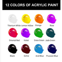 MIYA HIMI Manufacture 12ml 12colors Acrylic Tube Paint Set Kit