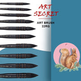 Professional Squirrel Hair Black Handle Round Brushes Set High Quality Art Painting Brush for Artistic Watercolor Gouache