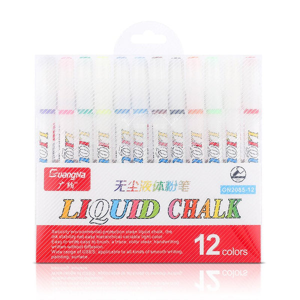 12 Color/set Liquid Erasable Chalk Marker Pen For Glass Windows