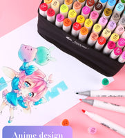 30/40/60/80/168Colors Art markers Pen Manga Drawing Marker Pen Alcohol Based Non Toxic Sketch Oily Twin Brush Pen Art Supplies