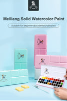 AOOKMIYA  MeiLiang Solid Watercolor Paint Set Gift with Palette, Painting Tools Brushes Art Supplies for Artists, Students and Beginners