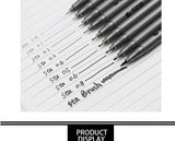 STA 9Pcs Waterproof Black Micron pen Hook Liner Sketch Brush Markers for Manga Comic Handwriting Brush Pen Drawing Art Supplies