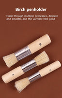 3 pcs/set of bristle painting brush wooden short handle oil painting art wall painting brush gouache shading brush painting tool