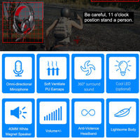 Professional Led Light Gamer Headset for Computer PS4 PS5 Fifa 21 Gaming Headphones Bass Stereo PC Wired Headset With Mic Gifts