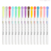 Japanese Zebra WFT8 5pcs/set Mildliner Liner Watercolor Brush Pen Double-headed Marker Pen Highlighter Pen Art Supplies