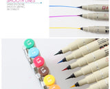 superior 10Pcs/Lot waterproof colours needle brushes Pigment Liner Neelde Drawing Pen For Drawing Sketching Writing Hook Art Pen