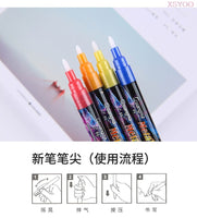 GN 6/12/18/24Colors Acrylic Paint Marker Pen 0.7-2.0Tips Metallic Marker Pens For Ceramic Rock Glass Porcelain Permanent Markers