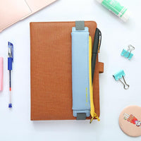 Mini 6 Colors Pu Leather Pencil Bag Elastic Buckle Pencil Case Easy Carrying Pen Bag For Book Notebook Students Art Supplies