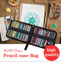 School Pencil Case Canvas 36/48/72 Holes Pencilcase Bag Profession Pen Box Penal for Boy Girl Art Marker Storage Pouch Penalties