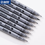 STA 9pcs/set Sketch Marker Pen Different Tip Sizes Black Pigment Liner Water Based brush Marker For Art Supplies Stationery