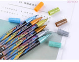 GN 6/12/18/24Colors Acrylic Paint Marker Pen 0.7-2.0Tips Metallic Marker Pens For Ceramic Rock Glass Porcelain Permanent Markers