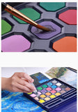 24/36/48 color solid watercolor paint set portable metal box to send pen beginner hand-painted paint painting art supplies