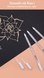 AOOKMIYA  Paul Rubens BOX Painting Supplies Highlight Pen 3Colors Art Tools Detail Pen White,Silvery,Golden 0.8mm Stationery for Students