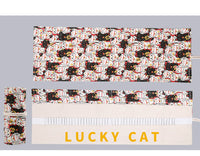 36/48/72 Holes Lucky cat print Canvas Roll Up Pencil Bag Pen Curtain Case Makeup Wrap Holder Storage Pouch School Supplies