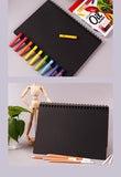 A4 black card notebook spiral wrap can tear DIY blank black paper hand-painted color lead sketchbook 80 pages of art supplies