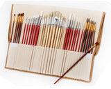 36/38 pcs Paint Brushes Set with Canvas Bag Case Long Wooden Handle Synthetic Hair Oil Acrylic Watercolor Painting Art Supplies