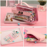 Korea Transparent Pencil Bag Pencil Case Multifunction Pencilcase Cosmetic Bag For kid Pen Box Tools Storage School Supplies