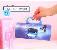 Multi-function Pencil Case 3 Layer Pen Box Large Capacity Pencilcase Stationery Box for Girls Password Lock School Supplies