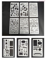 24PCS Hollow Template Lace Ruler Painting Template For Kids School Handmade DIY Material Photo Album Decor Accessories